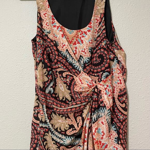 Thakoon Silk Paisley Print Sleeveless Ruched Sheath Dress Womens 8 Bodycon - Picture 2 of 7